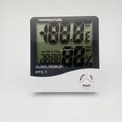 家庭用デジタル表示温度計と湿度計HTC-1温度計湿度計はバッテリーを送るための時間目覚まし時計を設定しました