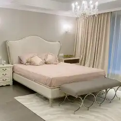 シンプルなアメリカンベッド、軽くて豪華なダブルマスターベッドルーム、無垢材の明家アートモデルルーム27度の家具の組み合わせのカスタマイズ