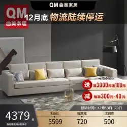 Qumeiホームモダンなミニマリスト北欧の布アート完全に取り外し可能で洗えるソファサイズのアパートソファの組み合わせリビングルームの家具