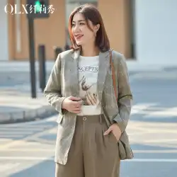 XianLixiuプラスサイズの婦人服2022年春の新しいレトロな格子縞のトップスーツの小さなスーツのジャケットQQ2952