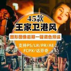 LRプリセットウォンカーウァイ映画香港スタイルの映画レトロカラーダヴィンチ/ AE / LUTフィルターPR / PS / FCPX /