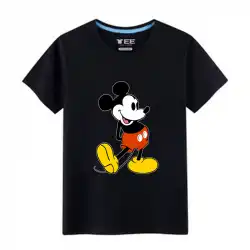 Li Yifeng MickeyTシャツユースプリントミッキールースコットンラウンドネックプリント半袖メンズとレディースカップルファッション