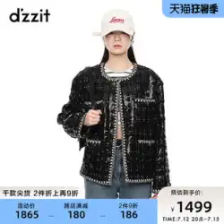 dzzit2022スプリングカウンター新しい小さな香りのスパンコール織りジャケット女性3E1F4185A