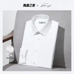 HLA /HailanHouseソフト長袖ドレスシャツ22夏新作先のとがった襟紳士白ビジネスシャツメンズ