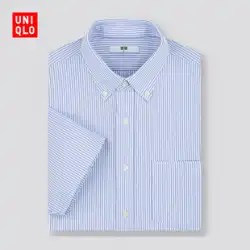 メンズ速乾性でお手入れが簡単な着心地の良いシャツ（半袖ビジネスプロフェッショナル「ユニクロ高効率シャツ」）436453