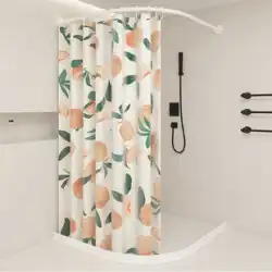 シャワーカーテンセットフリーパンチングアークロッドバスルームパーティションカーテントイレターポリンバスルームカーテン乾湿分離磁気吸引