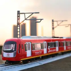 子供の地下鉄のおもちゃモデルは、ドアボーイシミュレーション合金カートラックカーモデル金属列車セットを開くことができます
