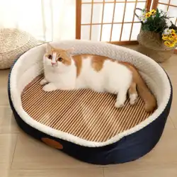 猫のトイレ四季一般的な夏のマット猫のベッド半密閉ペット犬小屋夏の猫のマット猫用品