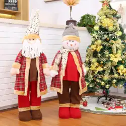 新しいサンタクロース雪だるま布アート人形伸縮装飾1メートルの高さのクリスマスの装飾人形のシーンのレイアウト