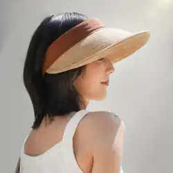 麦わら帽子女性の夏日本の大きなつばの日焼け止め帽子UVCUTアンチ紫外線海辺の屋外トップサンハット