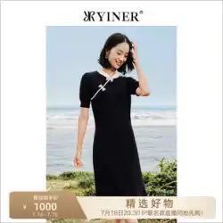 【新チャイナスタイル】YINERカウンター婦人服2022年夏ネイルビーズヒットカラーチャイナドレスニットワンピース