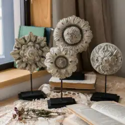 ジュハン花形樹脂装飾品古典的なパターン木彫りアンティークレトロ装飾デスクトップポーチギフト