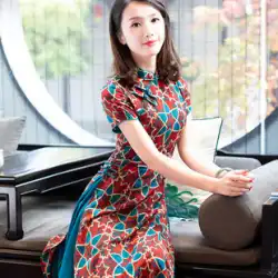 Ruyiスタイルの青台チャイナドレス2022新しい改良された若いハイエンドの気質の毎日の中国風のドレス