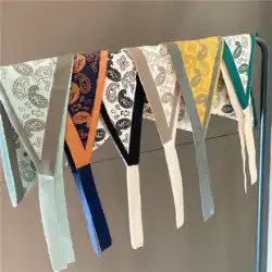 春と夏の薄い装飾ニット結び目エアコンカシューナッツ小さなショールオールマッチフェイクツーピース韓国フェイクカラースカーフ
