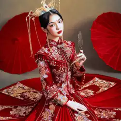 Xiuhe服2022新しい夏の結婚式のブライダル服中国のウェディングドレスショー着物女性プラスサイズのドラゴンとフェニックスのガウンXiuhe