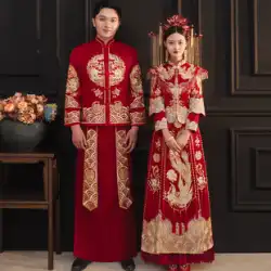 Xiuhe服2022新しい花嫁の結婚式中国の結婚式のドレス女性のトーストドレスのウェディングドレス夏の薄いショー着物