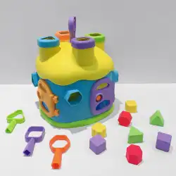 赤ちゃんの手と目の協調運動子供の色の形の認知ペアリングビルディングブロック家の男の子と女の子の6面の教育玩具