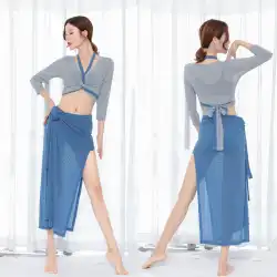 2022年の新しいベリーダンスメッシュエクササイズウェア夏の女性のセクシーなオリエンタルダンスコスチュームスーツパフォーマンスコスチュームロングスカート