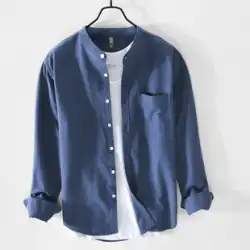 日本製 オックスフォード 長袖 シャツ メンズ 夏 薄襟 カジュアルシャツ トレンド ゆったり コットン 白 トップス