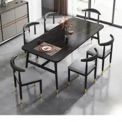 軽くて贅沢なダイニングテーブルモダンなミニマリストの長方形のダイニングテーブルと椅子の組み合わせシンプルな家庭用小さなアパートのレンタルルームのダイニングテーブル