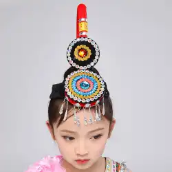少数民族のミャオ族の子供李帽子ハンドベル彼女の女の子雲南少数民族の帽子ミャオ族の銀の帽子