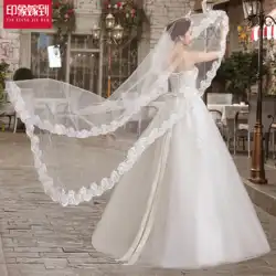 ブライダルベール 2020 新韓国スタイルロング 2 メートル 3 メートルレース旅団撮影結婚式ロング末尾のウェディングドレスベール女性