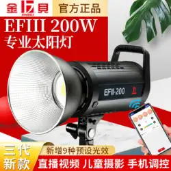 Jinbei EFIII200W LED 常時点灯の写真撮影ライト ライブ フィルライト ソフトライト マイクロフィルム ビデオ撮影 プロの映画やテレビ スタジオ スポットライト 太陽 子供 冷温ライト EF