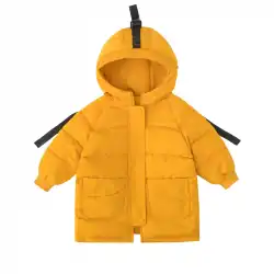 韓国語バージョンの子供服の男の子と女の子のフード付きジャケット秋冬 2021 新しい子供のジャケット子供の外国のスタイルの暖かいジャケット