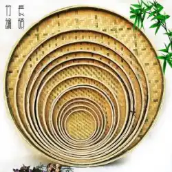 竹製品 竹織りちりとり 非多孔性および穴あき竹ふるい 家庭用乾燥丸ちりとり 米ふるい 竹飾り 絵画装飾