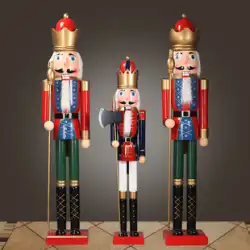 大規模な装飾の横にあるヨーロピアンスタイルのくるみ割り人形の人形の兵士のテレビキャビネットクリエイティブなロビーのファサードの装飾