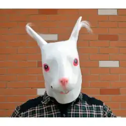 祝福のためのファイブベイビーファイトハロウィンアニマルマスクホワイトラビットマスクかわいいウサギのヘッドギアウエディングパーティーマスク
