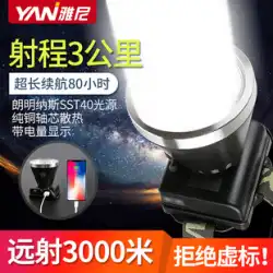 Yanni ヘッドランプ 強力なライト 充電 超高輝度ヘッドマウント懐中電灯 照明ランプ リチウム電池 超長時間バッテリ寿命 屋外鉱夫用ランプ