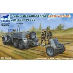 Weijun CB35138 WWII ドイツ Kfz.69 &quot;ボクサー&quot; 砲兵トラクター後期型と Pak36