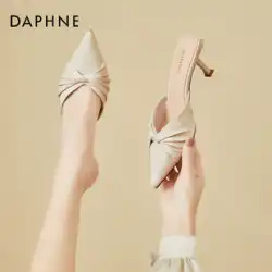 Daphne Baotou ハーフスリッパ女性の上着 2022 新しい夏のポインテッドトゥハイヒールサンダルレディース爆発ミュラー靴