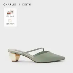 CHARLES&amp;KEITH 春夏 婦人靴 CK1-61720056 レディース スラントストラップ 太ヒール ポインテッドミュール