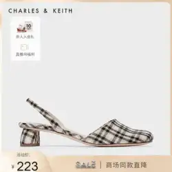 CHARLES&amp;KEITH22 春夏新作 CK1-61720088 レディースファッション シャイニーラウンドヘッド ローヒールサンダル