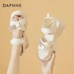 Daphne Sports 厚底サンダル レディース 2022年夏新作 スポンジケーキ 外履き ビーチシューズ ホワイト ソフトボトム ベルクロ