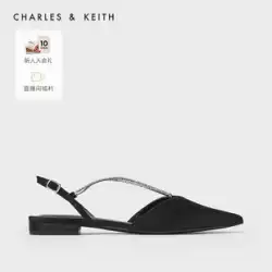 CHARLES&amp;KEITH 春新作 CK1-70900271-B レディースファッション 半貴石チェーン ポインテッドサンダル