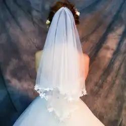 ベール花嫁メイン ウェディング ドレス結婚式ロング ショート レトロ ホワイト ネット赤写真小道具レース ヘッドドレス スーパー妖精の森