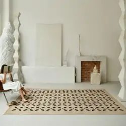 【Blu Roman Rhyme】フランス中世絨毯 レトロタイル ウール リビングルームカーペット 寝室 ベッドサイド フロアマット