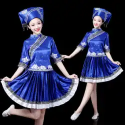 ミャオ族少数民族衣装女性 Tujia 民族舞踊パフォーマンス衣装荘八尾民族東衣装大人