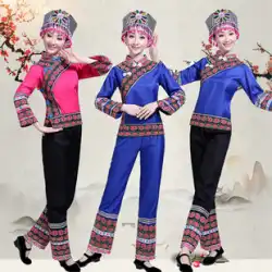 新しい少数民族のダンスの衣装、女性の広西チワン族の民族の三月の三人の服、トゥチャ族の民族のパフォーマンスの衣装