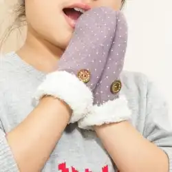Lewei子供用手袋、女性の親子のウール、韓国の暖かい、かわいい、冬、韓国語版、屋外で太い指