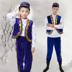 子供のパフォーマンス服少数民族服新疆ダンス服男の子幼稚園ウイグル親子パフォーマンス服