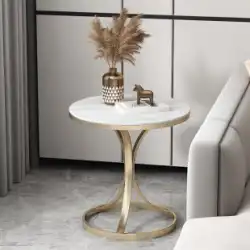 ライトラグジュアリースレートサイドテーブル小さなコーヒーテーブル大理石のリビングルームのソファコーナーテーブルシンプルなクリエイティブバルコニー小さなラウンドテーブルサイドキャビネット