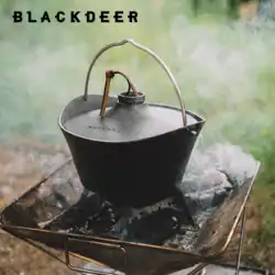 黒鹿アウトドア鋳鉄鍋フィールドキャンプキャンプ調理器具自動運転ツアースープ鍋ダッチポット吊り鍋銑鉄鍋