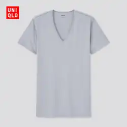 ユニクロ メンズ エアリズム VネックTシャツ（涼しく肌に優しい半袖快適肌着） 434163/437563