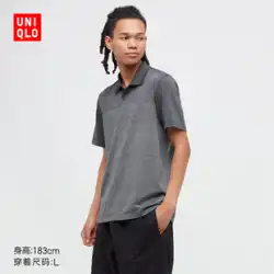 ユニクロ メンズ DRY-EX 吸湿発散 POLOシャツ (半袖 ストライプ スウェット 速乾) 449091