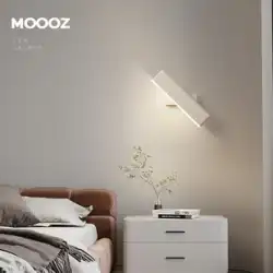 ベッドサイドウォールランプ寝室シンプルでモダンな led ランプクリエイティブ回転可能なリビングルーム研究壁通路ウォールランプ