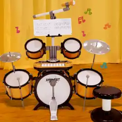 初心者向けのポラロイド子供用ドラムキット3〜6歳のベビードラム楽器男の子叩くおもちゃホームジャズドラム